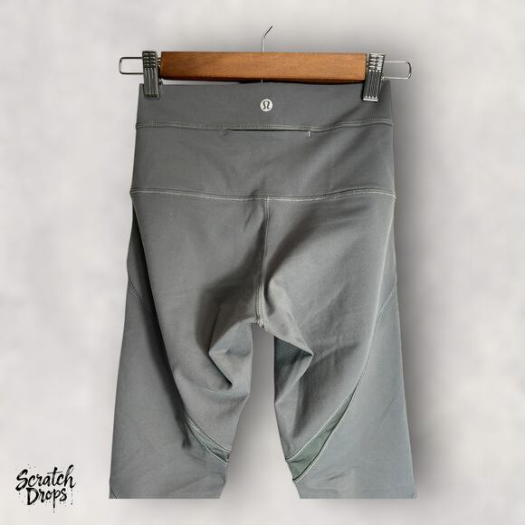 Lululemon Wunder Under Crop Hi Rise 21 Inch Dark Slate Leggings Size 4 - Picture 4 of 5